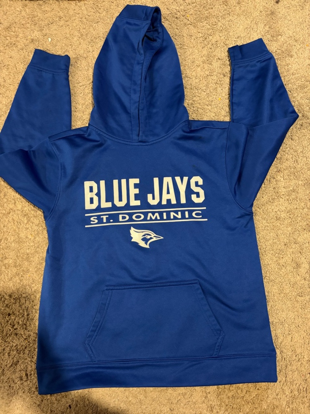 Sport-Tek Youth Pullover Hoodie in Royal Blue with White Logo